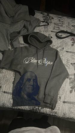 Blue Strips Los Angeles Grey Graphic Hoodie