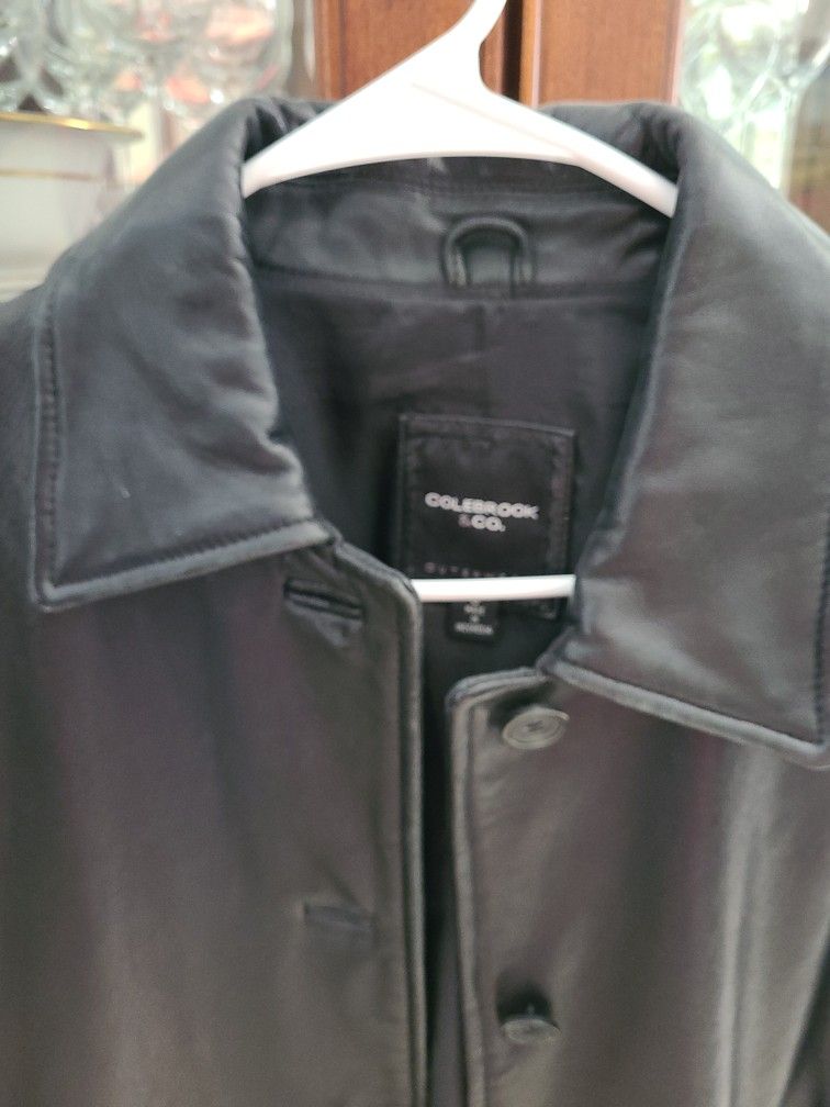 Colebrook Black Leather Jacket, Size Small