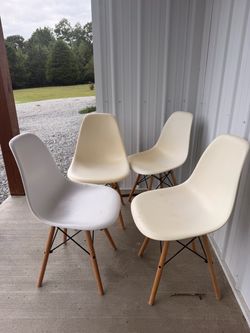4 White Chairs.