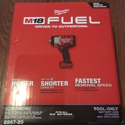 Milwaukee Fuel M18 1/2” Impact wrench high torque tool only brand new