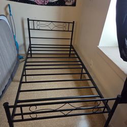 Twin bed frame solid iron 