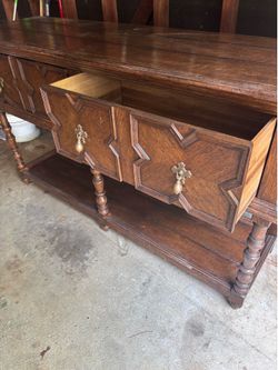 Jonathan Charles Sherwood Oak Buffet - Tudor Style Console Table