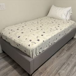 Gray Twin Bed Frame 