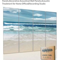 8 pack soundproof panels to absorb the sound and a theater room or gaming room/ Studio sound Room with a beach theme image