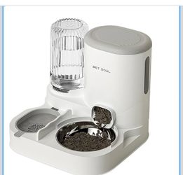 Pet Automatic Feeder 2 in 1 Dog Cat Food Container Water Fountain Large Capacity Stainless Steel Pet Feeding Bowl