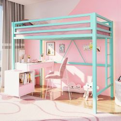 Metal Loft Bed Twin Size 