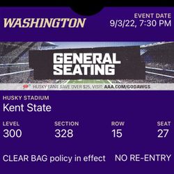 Two UW vs Kent state Tickets