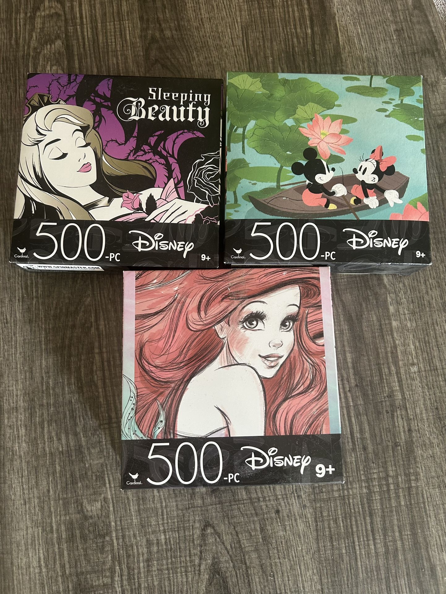 Néw sealed lot of 3 Disney’s 500 pc puzzles