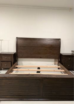 Complete bedroom set - king bed frame,  nightstands, dresser