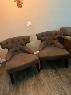 Brown accent chairs