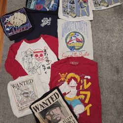 Huge One Piece & Anime T-Shirt Lot: 18 Total Tees!