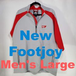 New Footjoy Butler National  Golf Men's Size Large Windshirt 1/2 Zip Pullover 