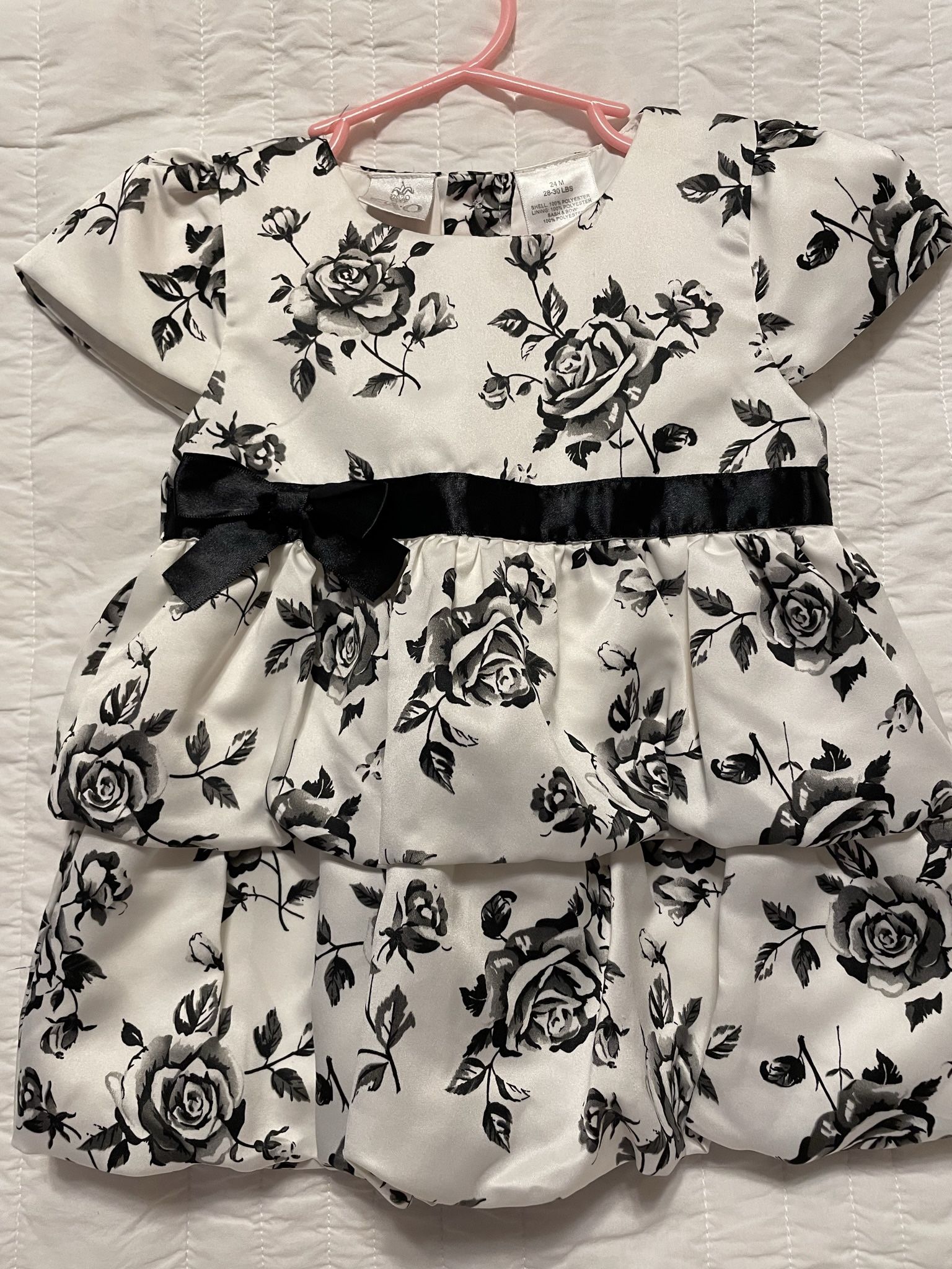 FAO Baby Black And White Formal Occasion Toddler Dress Size 24 Months 