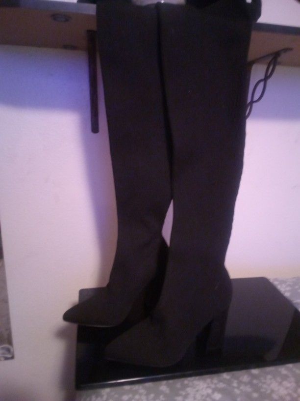 Black Thigh High Boots