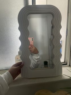 white swirl mirror 