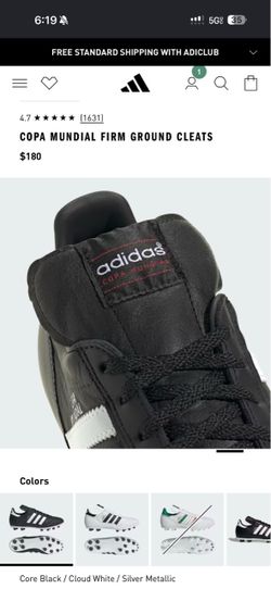 Addias Copa Mundial firm ground cleats