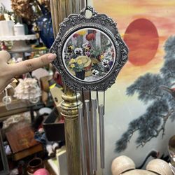 vintage pewter wind chime featuring an ivy design from the Judy Buswell Designer Collection by Carson