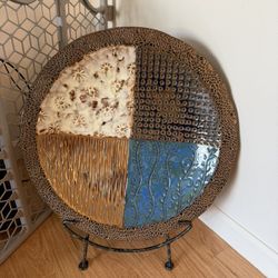 Nice Large Heavy 21.5 inch Round Decor with Stand.  