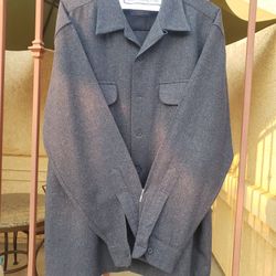 Beautiful Men In Solid Color Blue Flannel Wool Pendleton Size Large $110 Firm!!