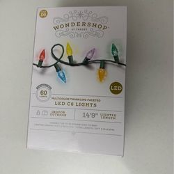 Multicolor twinkling faceted LED C6 lights