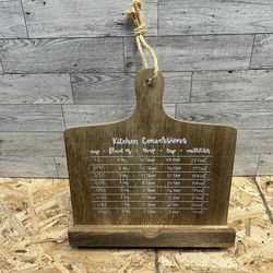 Cookbook stand recipe holder conversion table