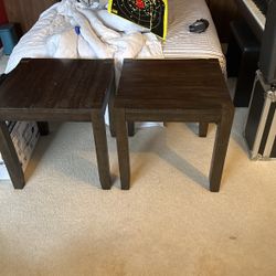 Two Small Wooden Tables