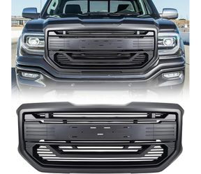 2016-2018 GMC Sierra 1500 SLT, Base, SLE and Denali, with Emblem Base and Camera Bracket, Matte Black