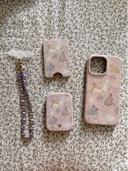 iPhone 14 Pro Max Velvet Caviar Phone case, MagSafe charger, MagSafe wallet holder & chain