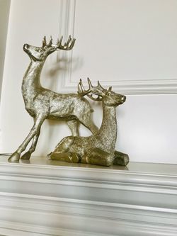 ZGallerie Gold Deer Figurines Set of 2