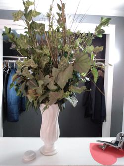 Artificial flowers in vase