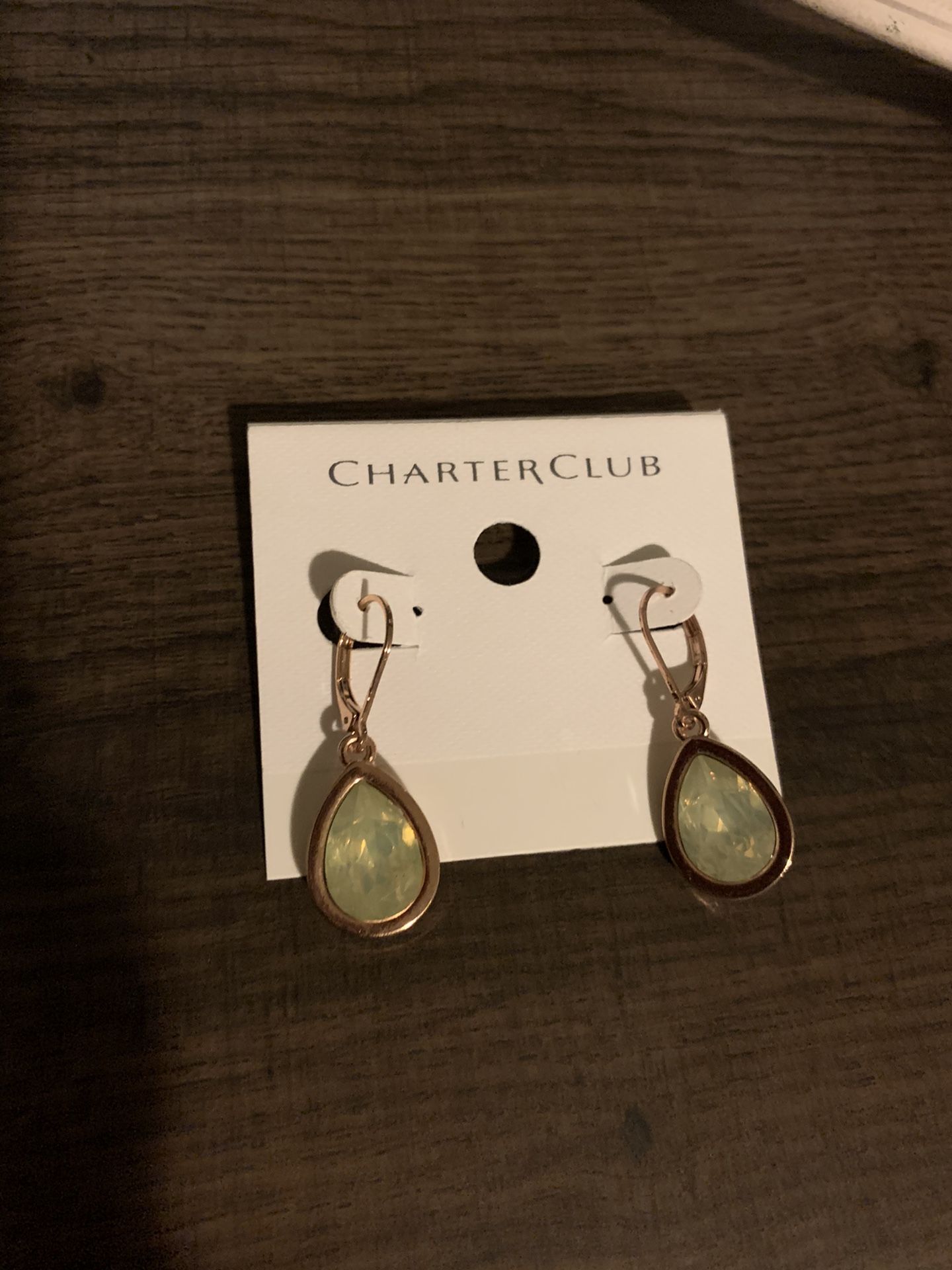 Charter Club earings with green stone