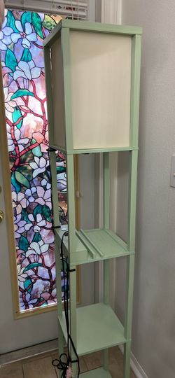 Mint Green Floor Lamp with Shelves