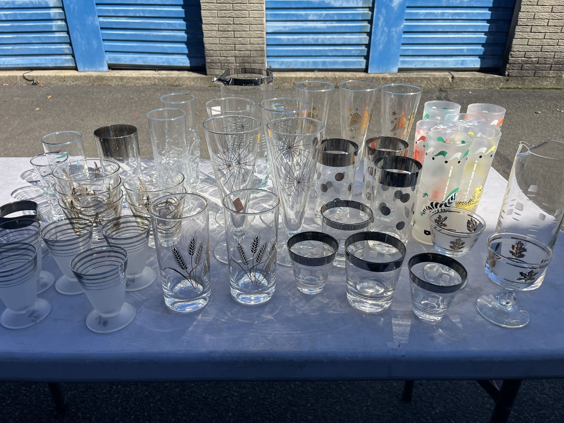 Lot of Vintage MCM glassware  42 pieces