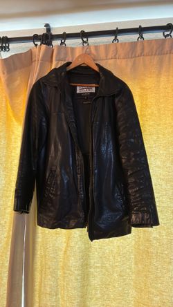 Sidon leather jacket with linnet and cell phone pocket