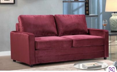 70’’ Burgundy Wine Sleeper Sofa with Memory Foam Mattress