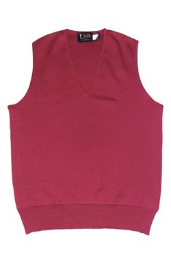 Vintage LR II LeRoy 100% Wool Mens Sweater Vest Burgundy Size M