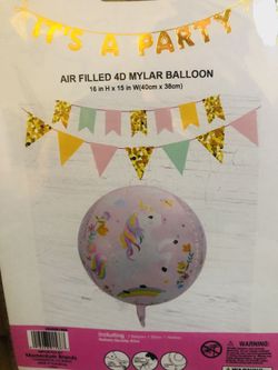 Mylar Balloon 4D Unicorn Decor Globo