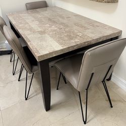 City Furniture Marble Top Rectangular Dining Table