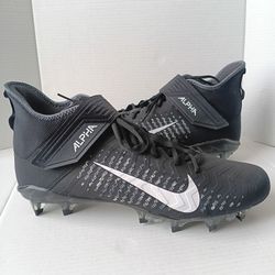 Size 18 Nike Alpha Menace Pro 2 Mid Black Men's Football Cleats