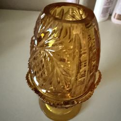 Vintage Fenton Pineapple Heart Fairy Lamp