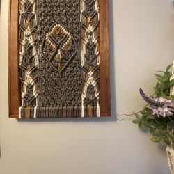 Macrame Wall Hanging In Framw