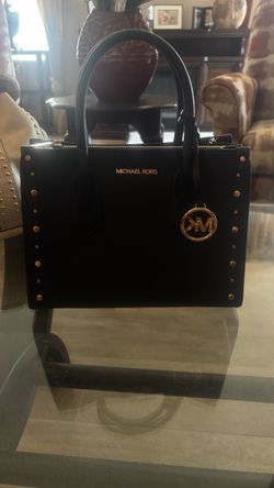 Michael Kors Black Studded Satchel Handbag