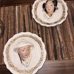 Vintage Asian Woman Plaque