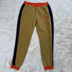Nike Retro Brown/Orange Mens Sherpa Fleece Sweatpants Joggers Sz L