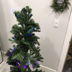 5ft Pre-lit Fiber Optic PVC Artificial Christmas Tree w/ 449 Branch Tips