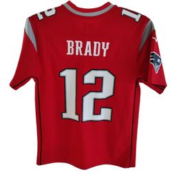 Tom Brady Nike Jersey New England Patriots Red Youth 10-12 Medium #12 Excellent!