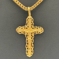 Jewelry 14k solid yellow gold pendant Cross charm 3.1 grams CROSS ONLY