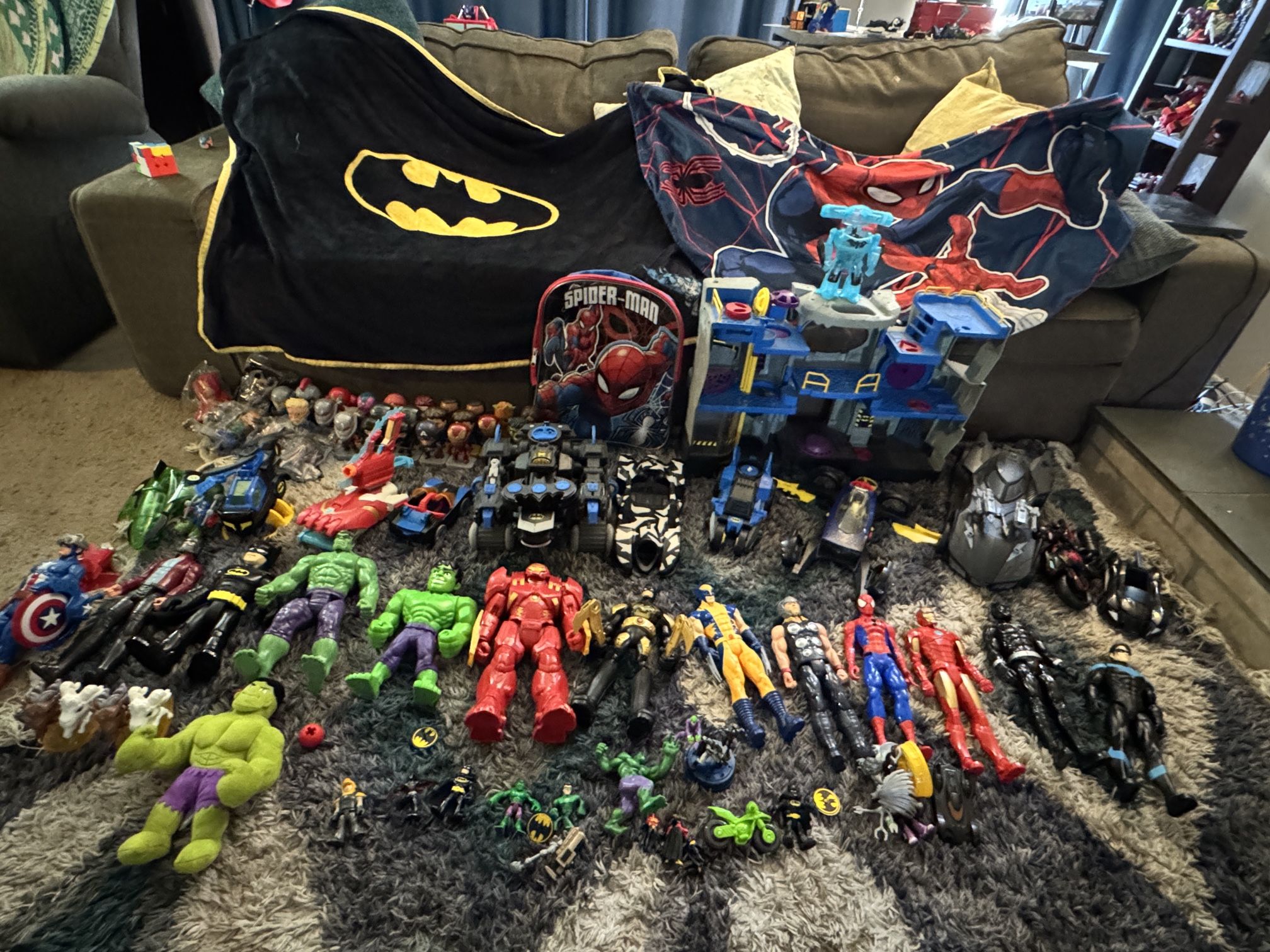 LARGE Lot Of Superhero Marvel DC Toys Action Figures Imaginext Mighty Minis