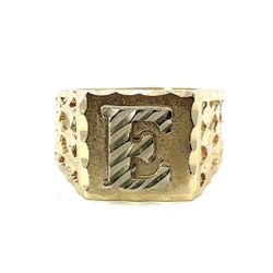 Men’s 14k Yellow Gold Letter E Initial Ring Band Size 8 GP3123079