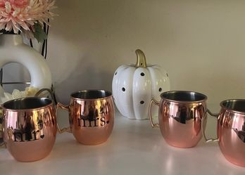 EccoOne by Silver One Intl Mr. & Mrs. Copper Moscow Mule Mugs Set of 4